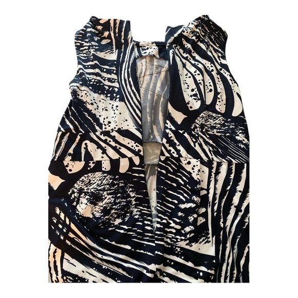 AA STUDIO AA dress, size 8, dark blue and white, sleeveless. Large ruffled top - Picture 8 of 8